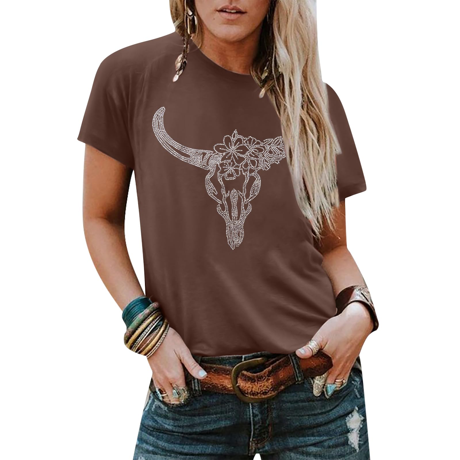 Western Cowgirl Shirts for Women Rodeo Cow Print Shirt