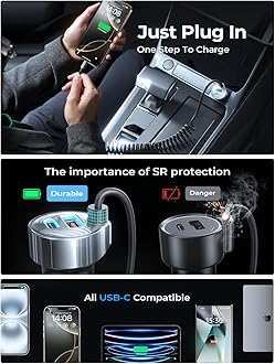 LISEN 65W iPhone 17 Pro Max Car Charger USB C Fast Charging,Super Fast iPhone 16/17 Pro Car Charger Type C Adapter Fit iPhone 17 Air ProMax Plus/16/15,Pixel 10, Samsung Galaxy S25/24,Android,Black
