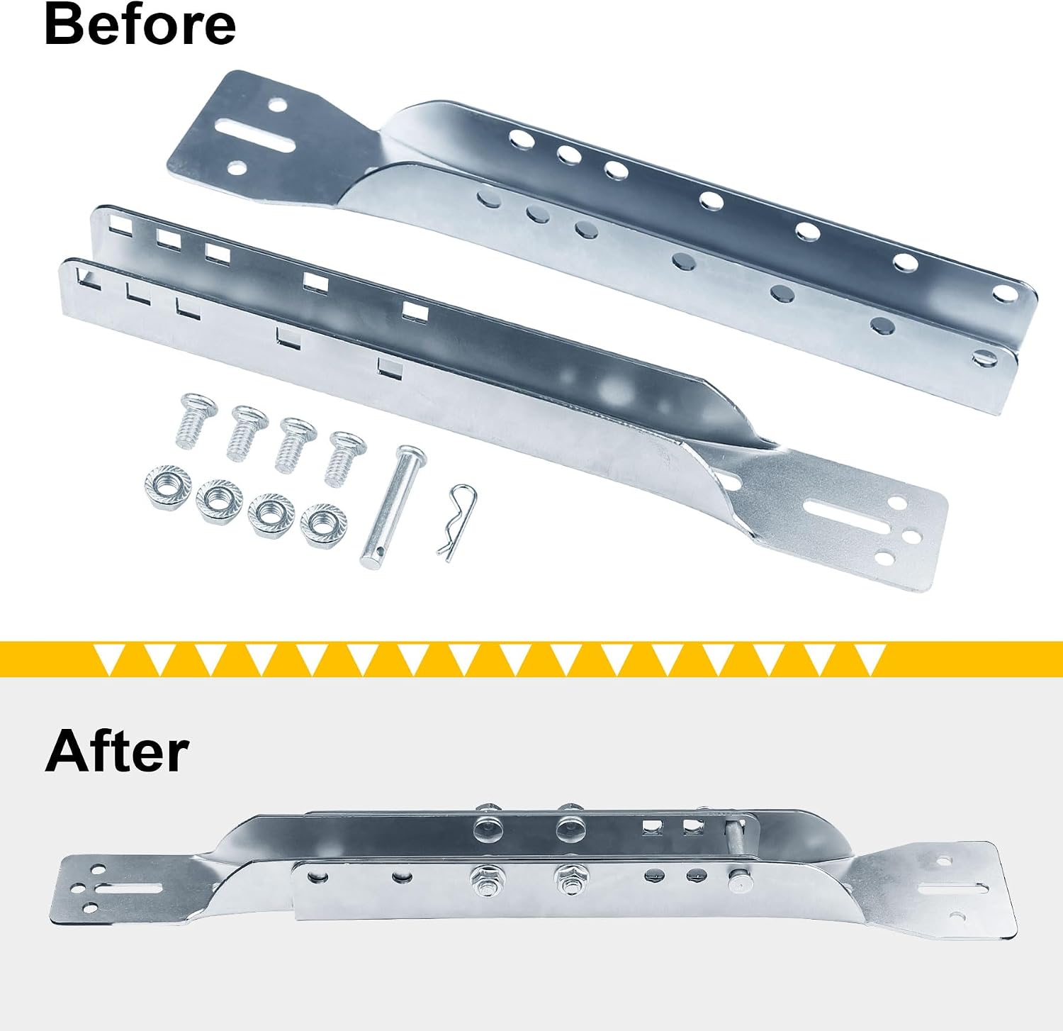 Adjustable Garage Door Opener Top Reinforcement Bracket, for Residential Garage Doors Operation, Mount, Replacement or Connection, Silver