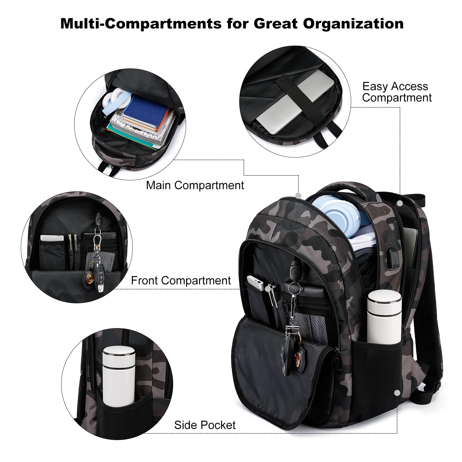 BIKROD Sac à dos P24 pour ordinateur portable 15,6"