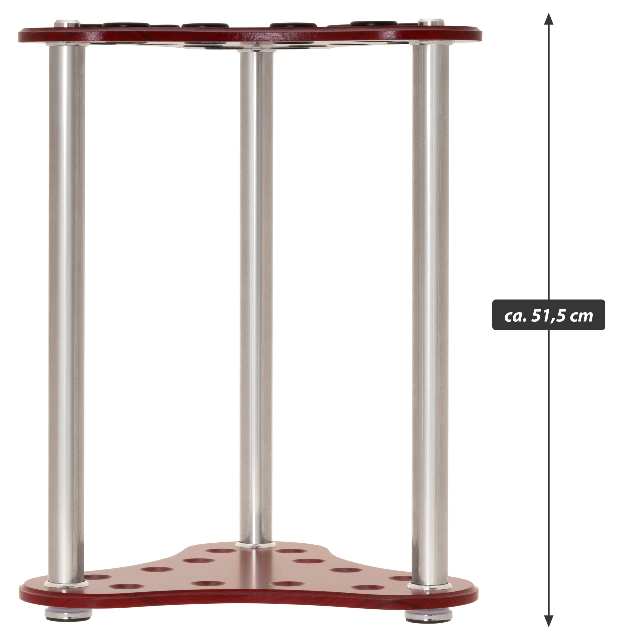 Nexos Trading Queueständer für 12 Cues Billard Zubehör Snooker 60x35 cm Holz braun Billardqueue Halterung