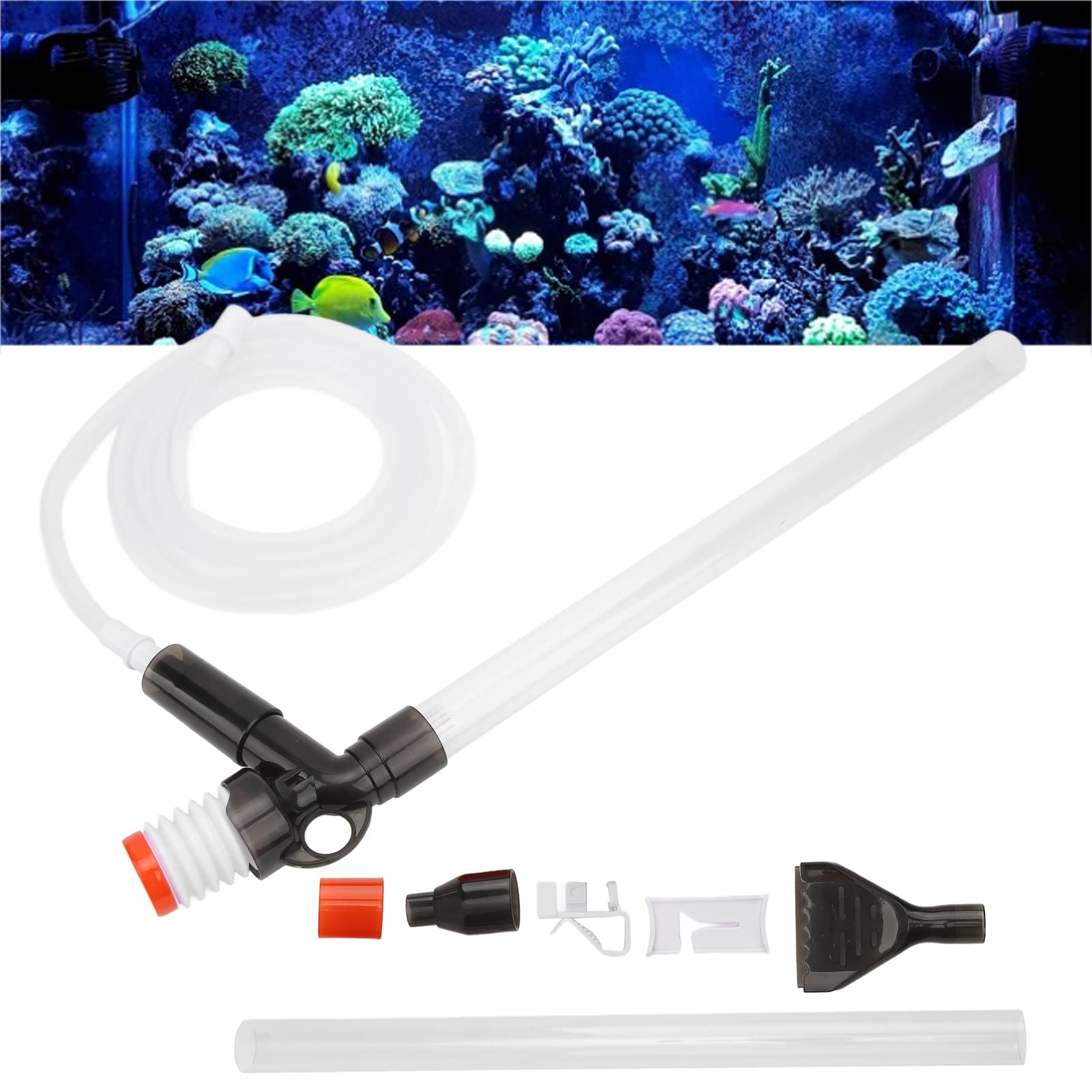 Detergente per Ghiaia per Acquario, Strumento per la Pulizia del Serbatoio di Pesce per Acquario in Plastica Rapido Universale Pneumatico Strumento per la Pulizia Dell'acquario con Pompa Rapida Univer