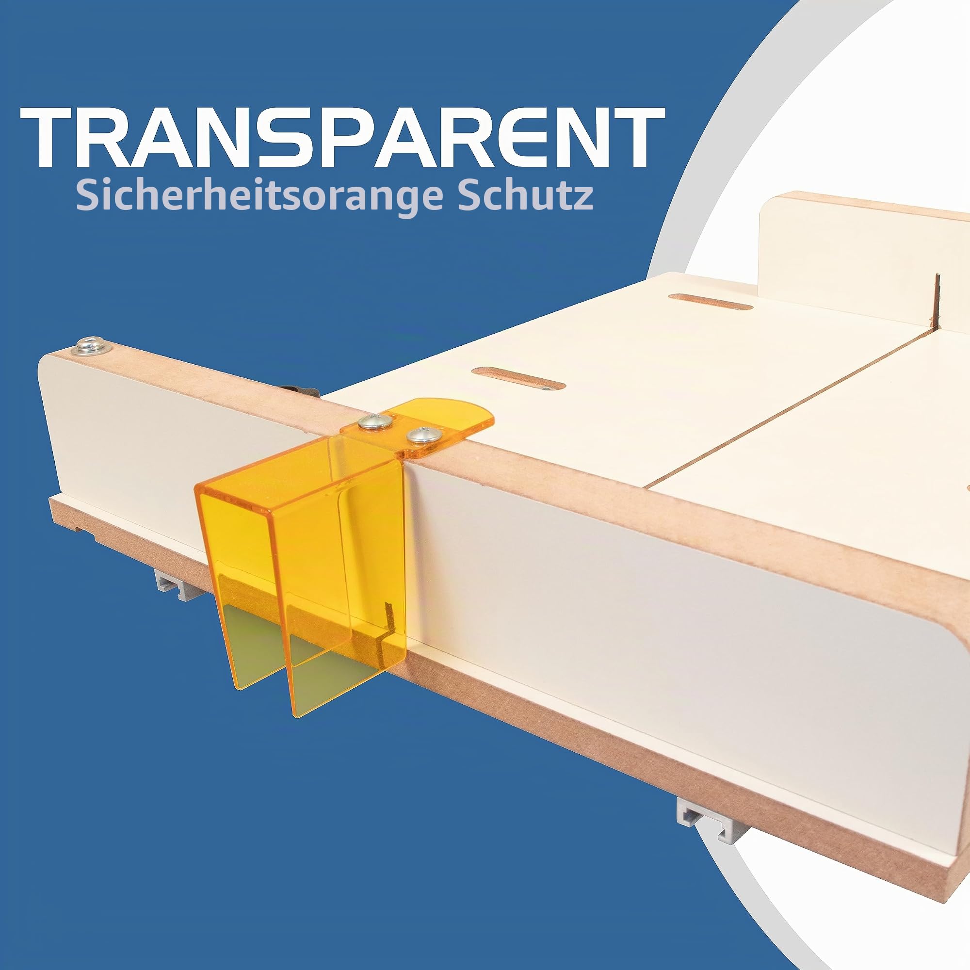 Fulton MDF-Kreuzschnittschlitten für Tischsäge, Aluminium-Gehrungsschlitzschienen, verstellbarer Anschlag und transparenter Schutz, präzise präzise Gehrungen, Kreuzschnittschlitten für eine Tischsäge