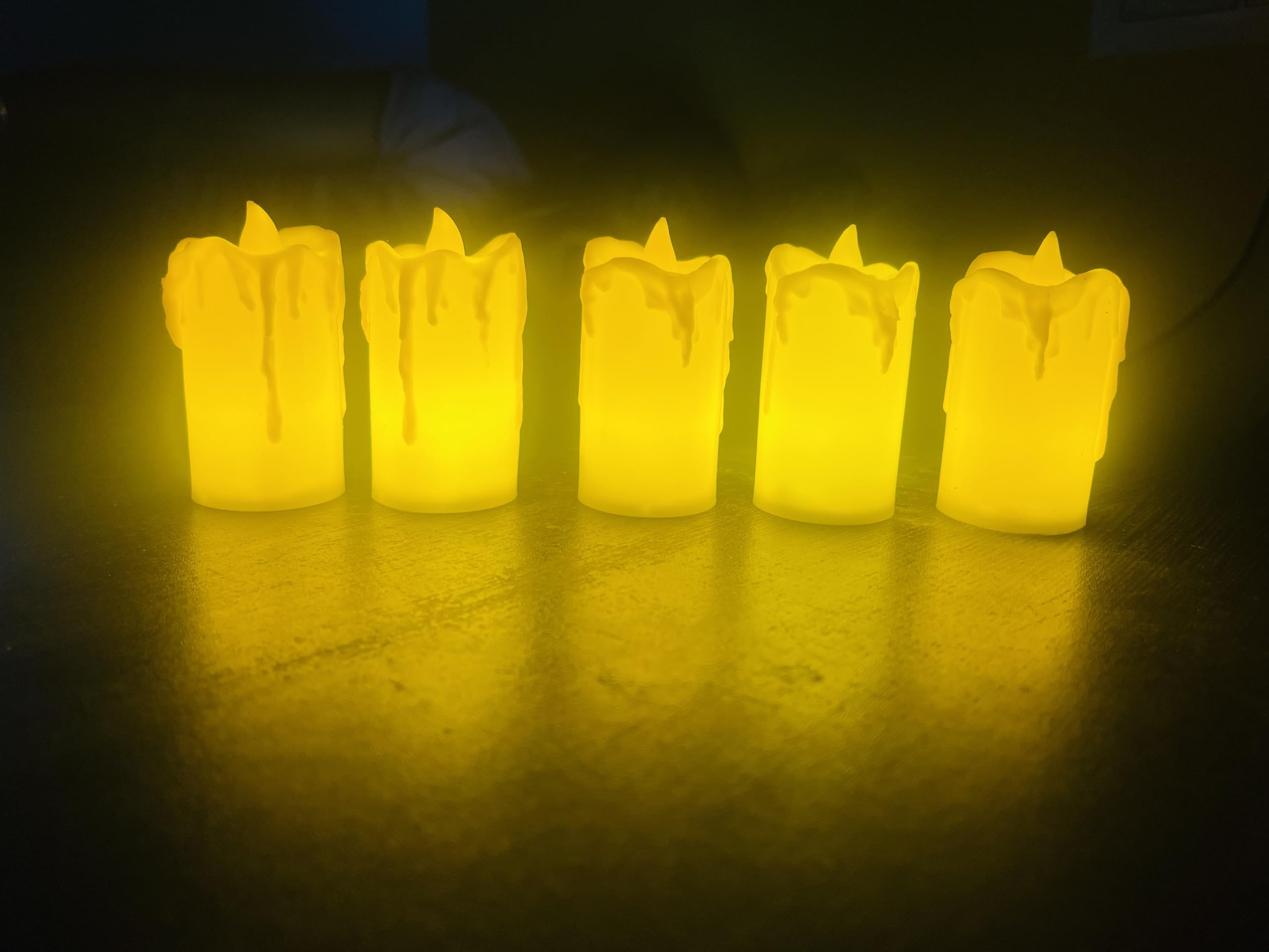 Flameless LED Candle Set of 5, Tea Light Pillar Candles | Real Wax Look, Warm Flickering Light, Smokeless & Dripless, Safe Decorative Lights-image-28