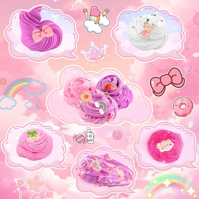 Foto 7 de 8 de TEBOKHAD Slime Kit Mantequilla De 6 Piezas para Niños, Kit Slime Juguetes Niños, Slime para Niñas