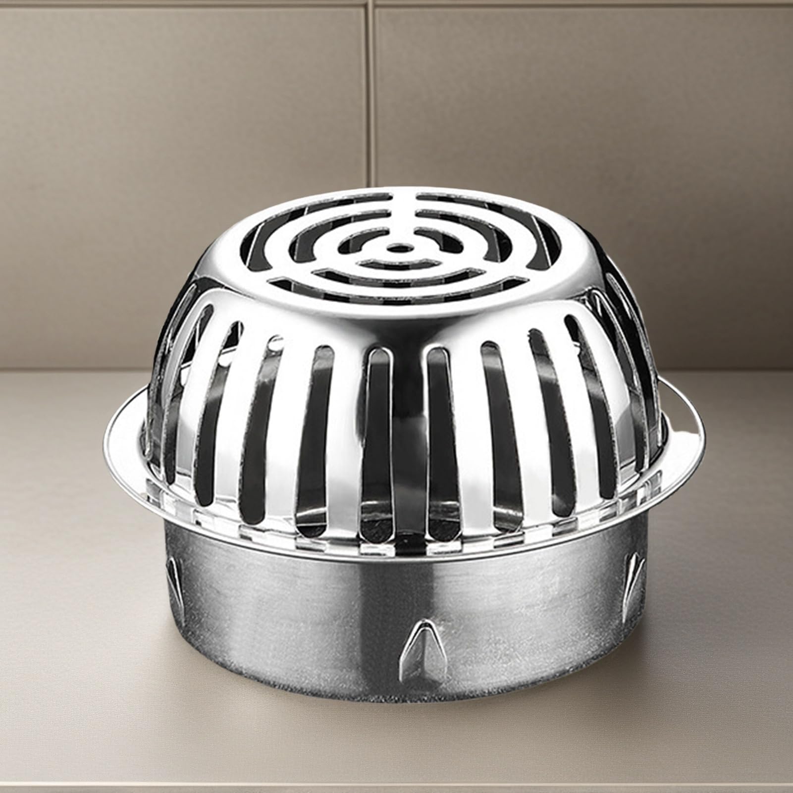 Tapa De Desagüe - Colador de Sumidero para Suelos de Restaurantes,Recoge Pelos Abovedado En Acero Inoxidable Evita Obstrucciones para Interior Y Exterior