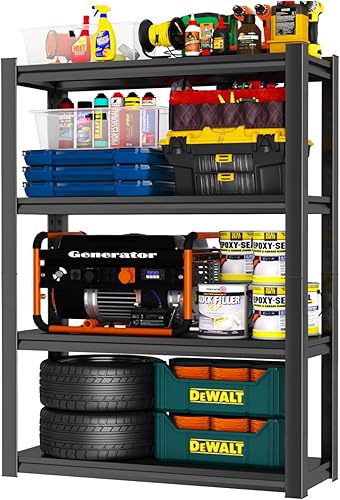 Miniatura 12 de Estantería industrial con almacenamiento ajustable, de acero resistente, para herramientas y equipos pesados, capacidad de 2000 lb (3 niveles, 32"