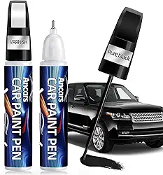 Tinta de retoque para carros, reparo de arranhões de pintura automotiva preta, 2 em 1 para retoque automotivo e caneta de revestimento de verniz, reparo de arranhões de carro rápido e fácil,