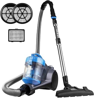 Eureka WhirlWind NEN110B Bagless Canister Vacuum - Lightweight 8.15lbs Multi-Surface Cleaner w/ Auto Cord Rewind, Blue