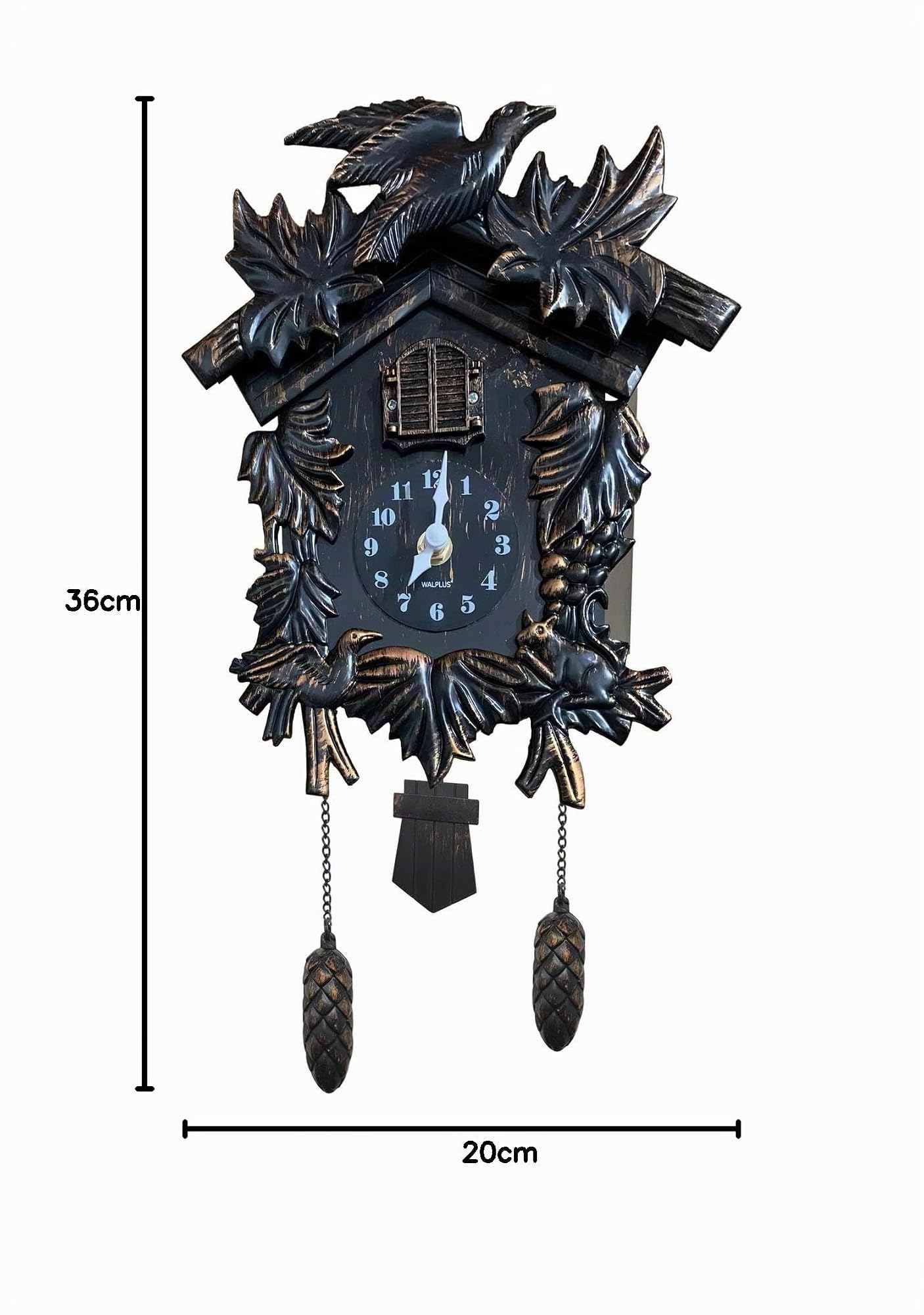 WALPLUS Black Forest Vintage Cuckoo Wanduhr Kuckucksuhr Modern Pendeluhr Kinderwecker Dekoration Jahrgang DIY Kinderzimmer Wohnzimmer Heim