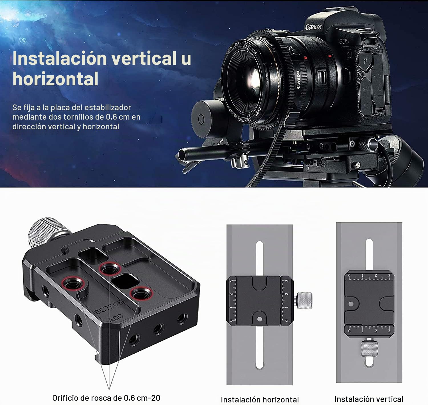 SMALLRIG Quick Release Clamp Compatible para Arca Estándar para dji Ronin S/Ronin SC y ZHIYUN Crane Series/Weebill S Gimbals - DBC2506B