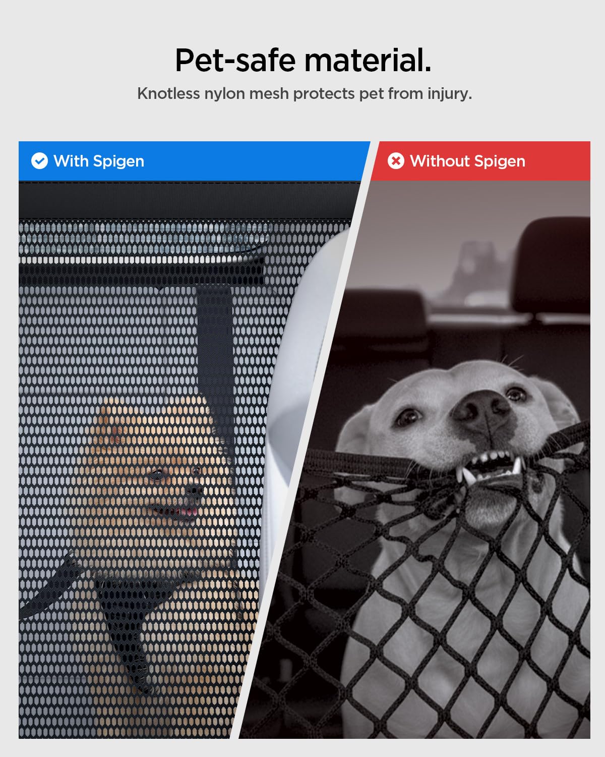 Spigen Tesla Model Y/3/X/S Paratia per Cani da Auto, Barriera per Animali, Divisore per Sedile Posteriore, Accessorio Compatibile con Tutte le Auto e con Tesla Model Y Juniper, Model 3 Highlnad