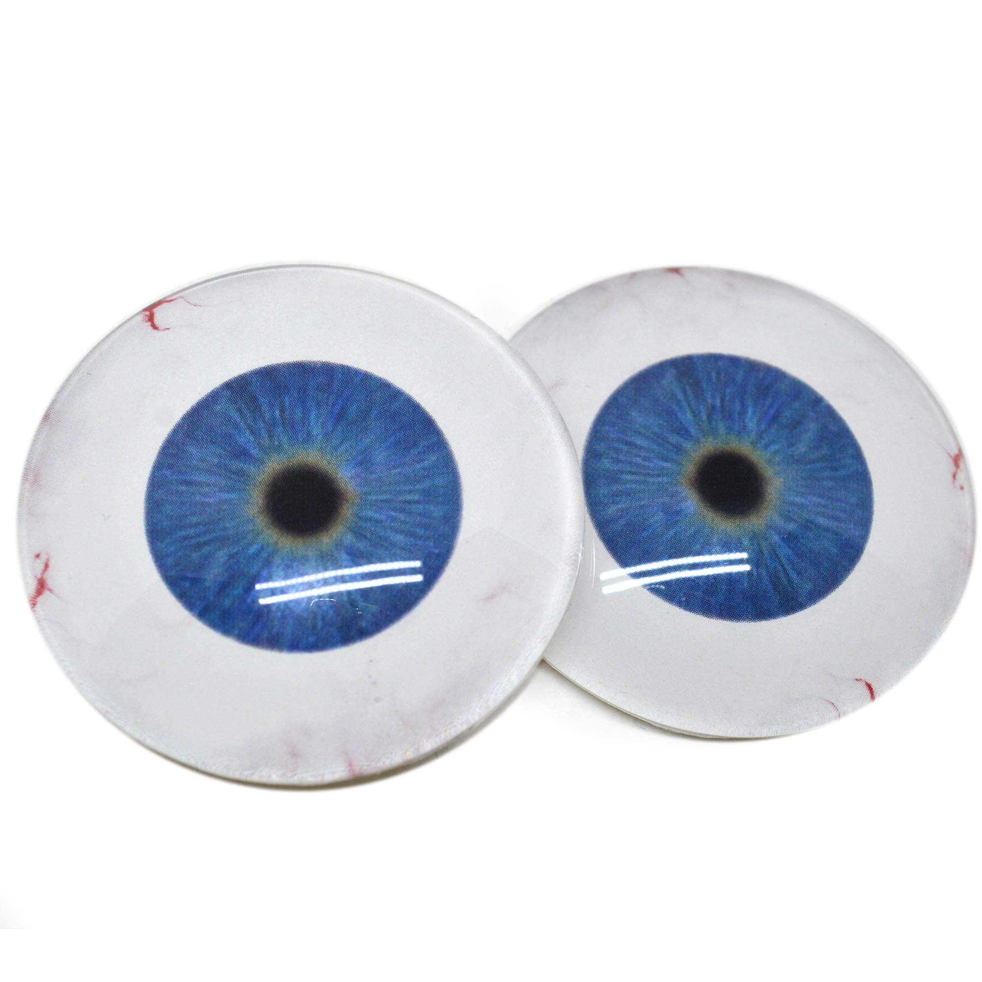 NOXOMALL 1 Pair 33mm Cyan Fake Eyes - Acrylic Half Round Doll Eyes For Halloween Props, Crafts & Cosplay - View #4