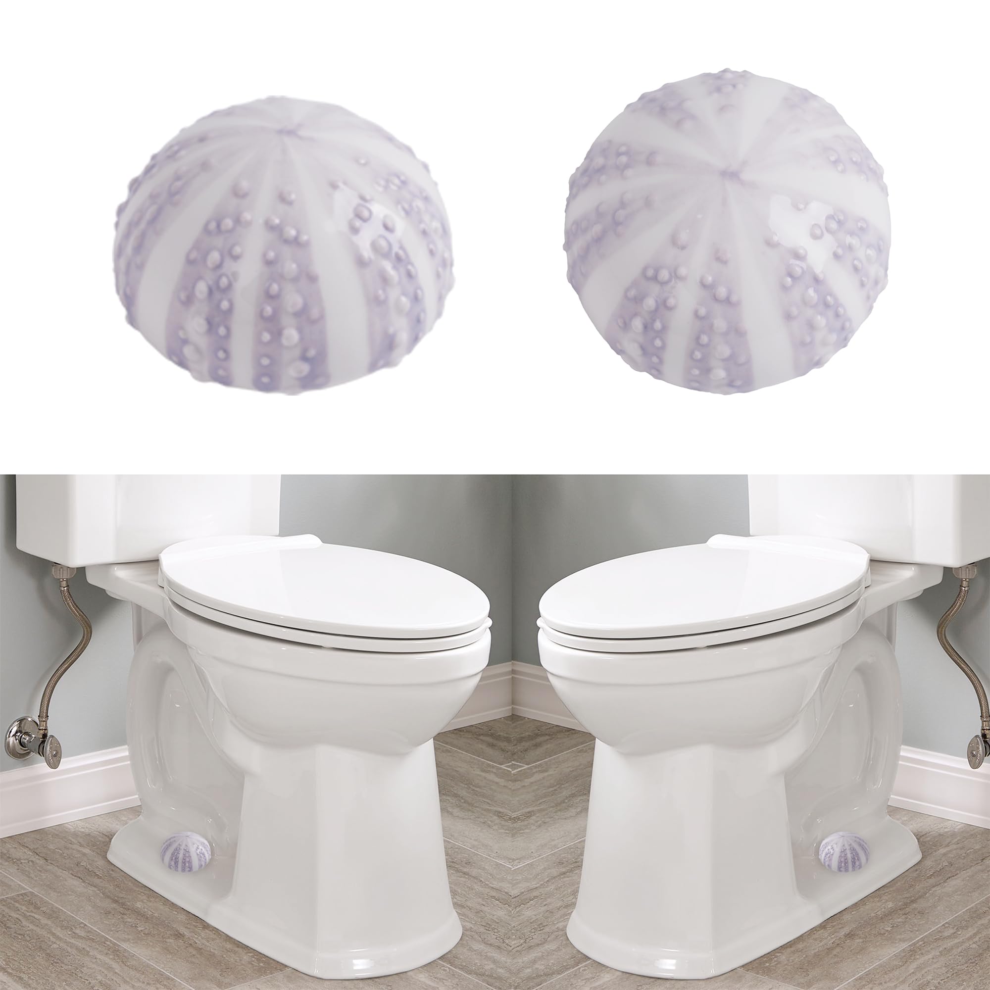 ZUNON Toilet Bolt Covers, Decorative Toilet Bolt Caps, Ceramic Cute Screw Cover Caps for Botton Bathroom Decor Easy Installation Set of 2 (Purple sea Urchin)