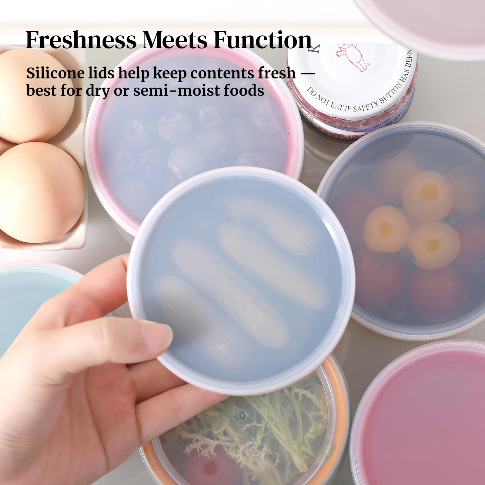 DOWAN Set of 6 Porcelain Dipping Bowls, 176ml Dessert Bowls with Lids, Stackable Bowls for Sauces, Snacks, Desserts, Tapas, Crème Brûlée, Multicolored, Dishwasher and Microwave Safe