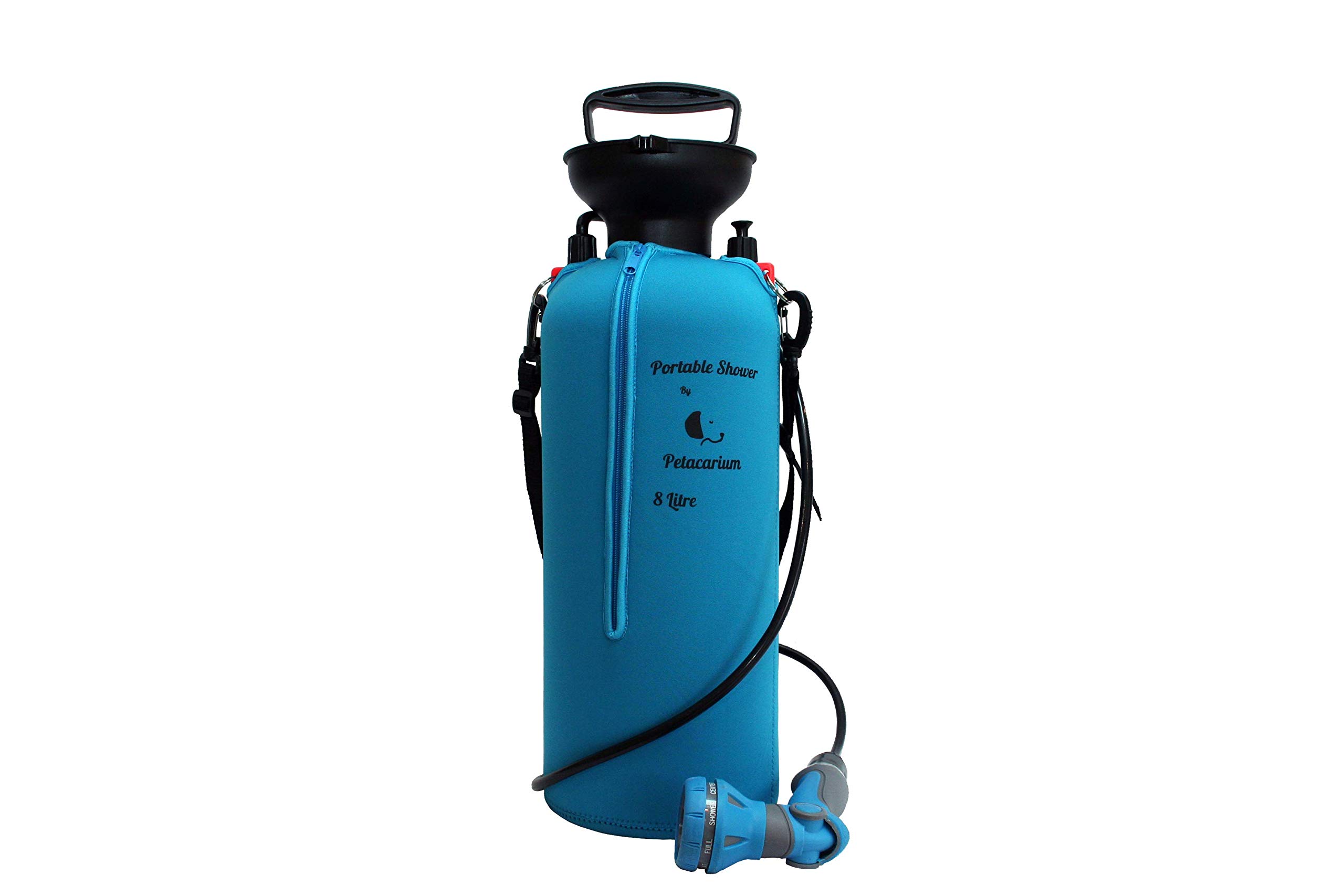 Petacarium Insulated Portable Shower for Dogs, Camping, Paddleboarding, Muddy Walks (8 Litre, Blue)