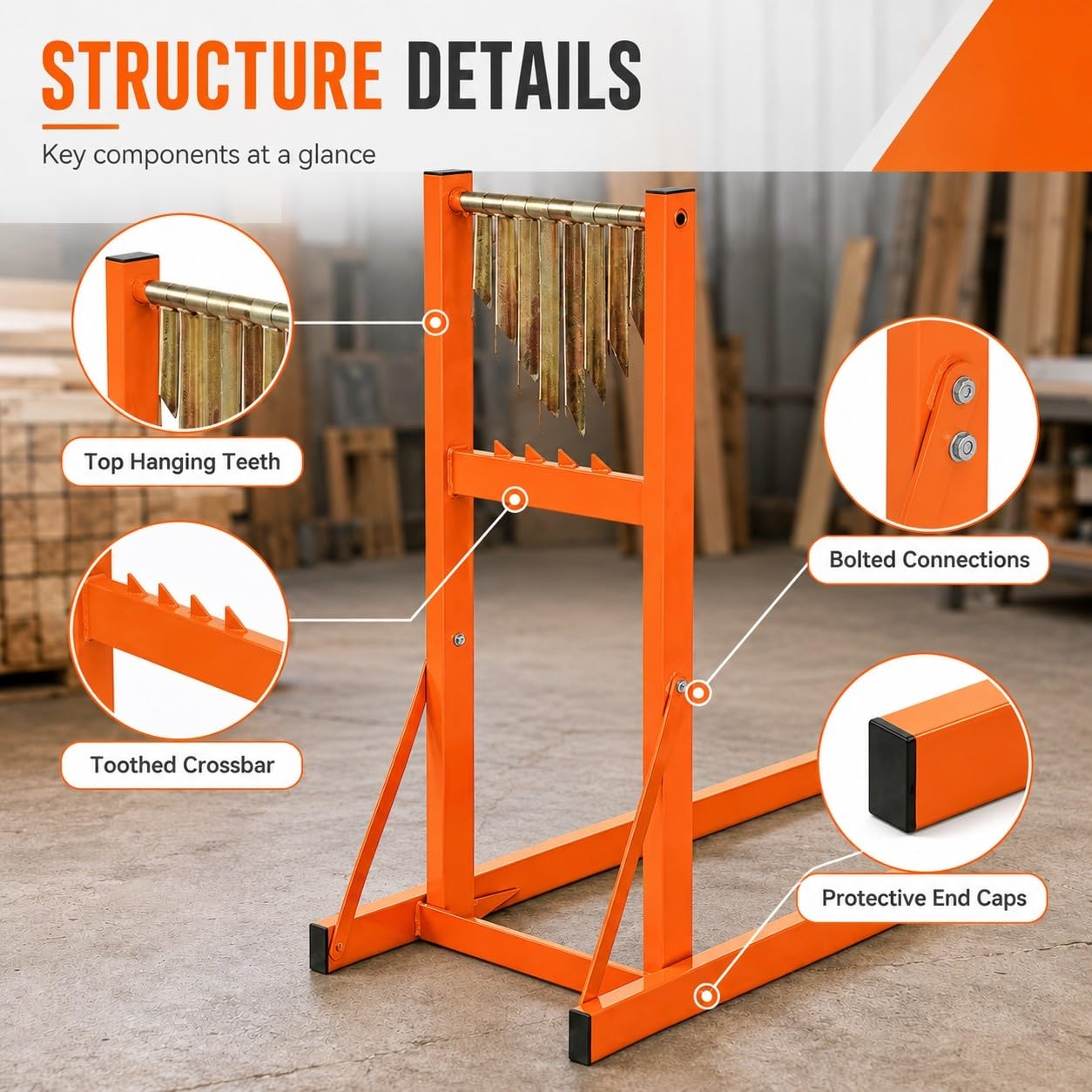 Cavalletto for sega in legno resistente, supporto pieghevole da 150 kg