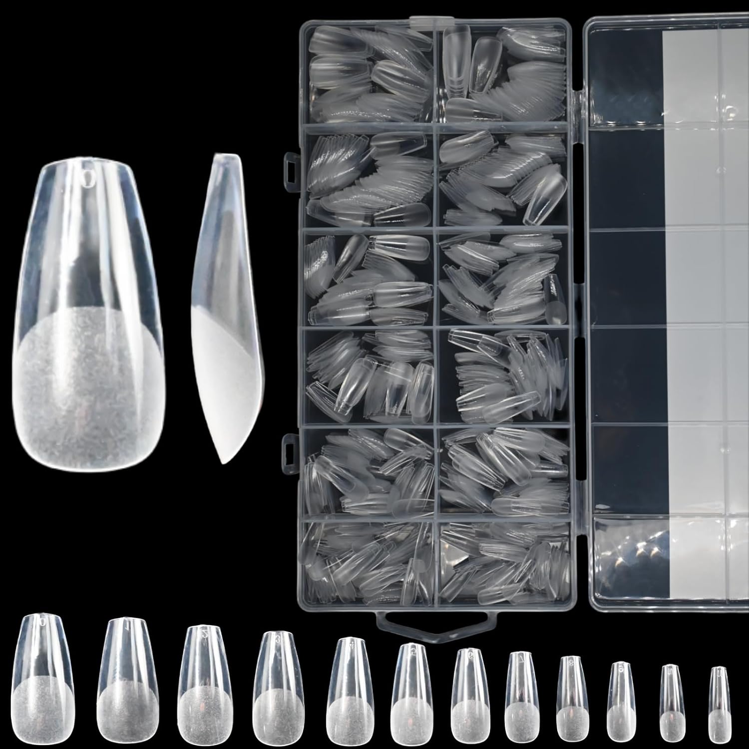 RIKWOG Coffin Gel Nail Tips - 600PCS Clear Fake Nails