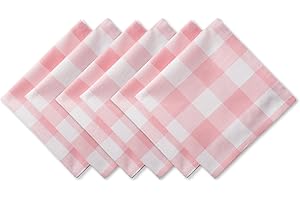 DII Buffalo Check Collection Pink Cloth Napkins Set of 6