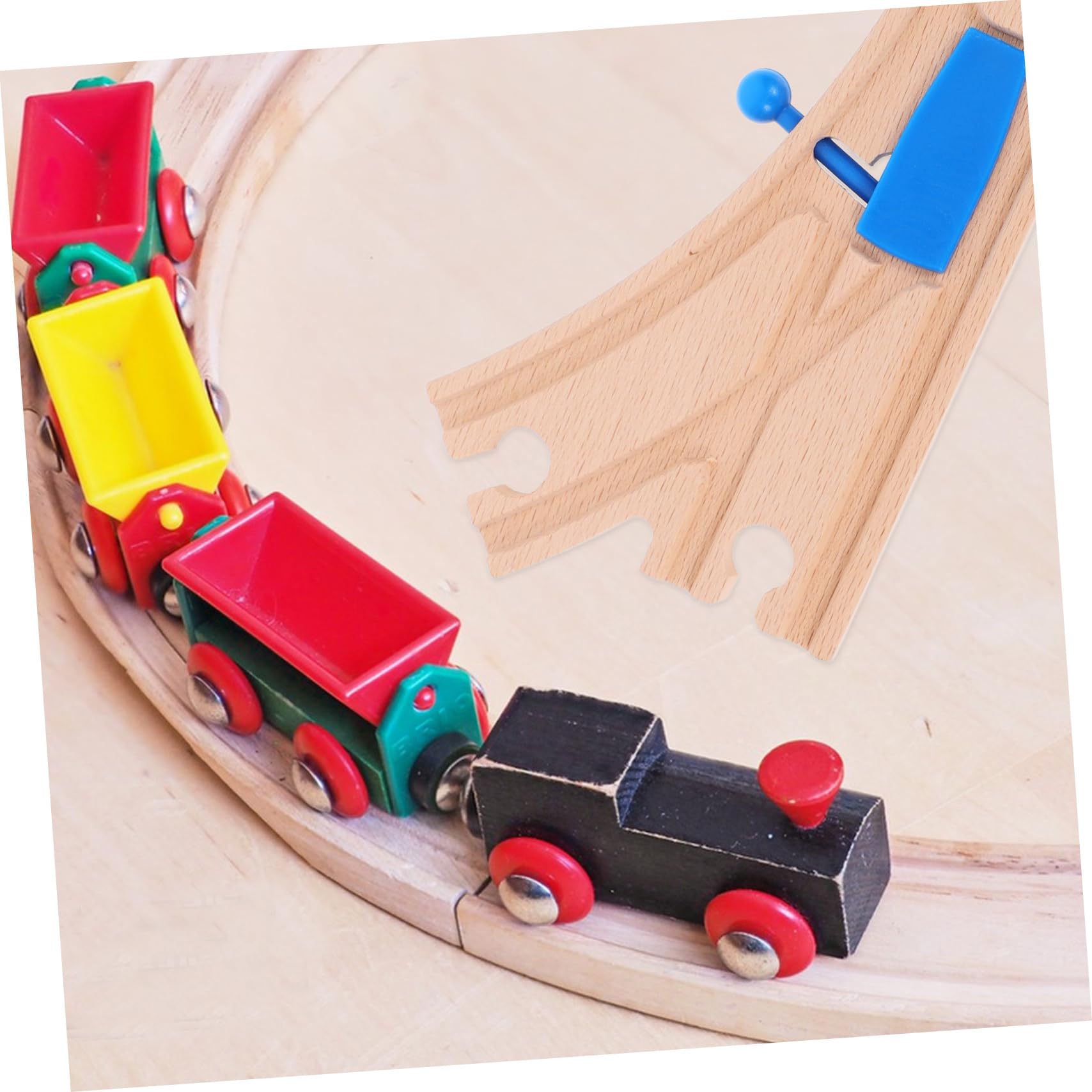 2 Pièces Rails En Bois Pour Train Jouet - Extension De Circuit, DIY, éducatif Pour Enfants