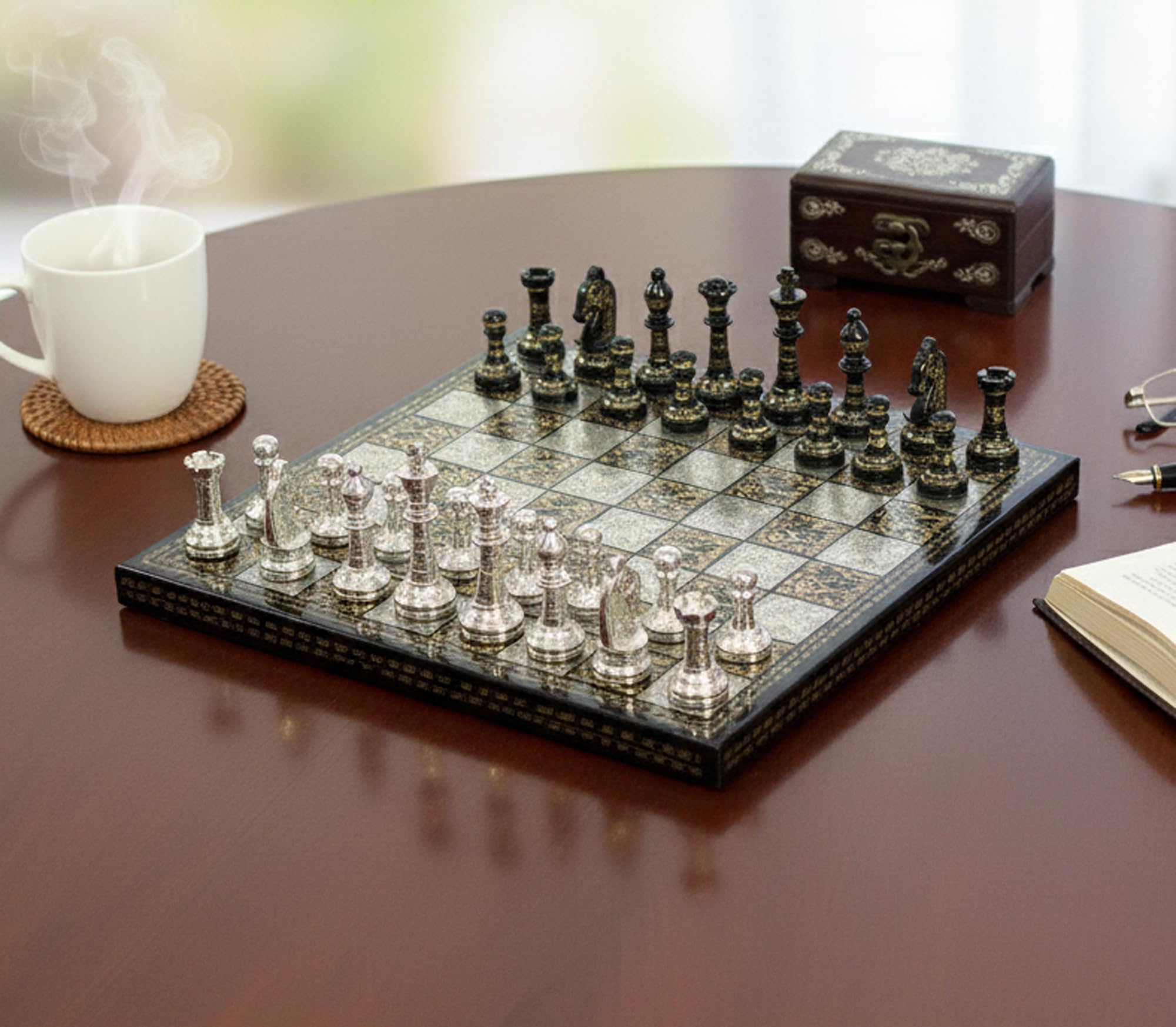 Amazon | StonKraft 真鍮チェスボードゲームセット 100%真鍮チェス駒