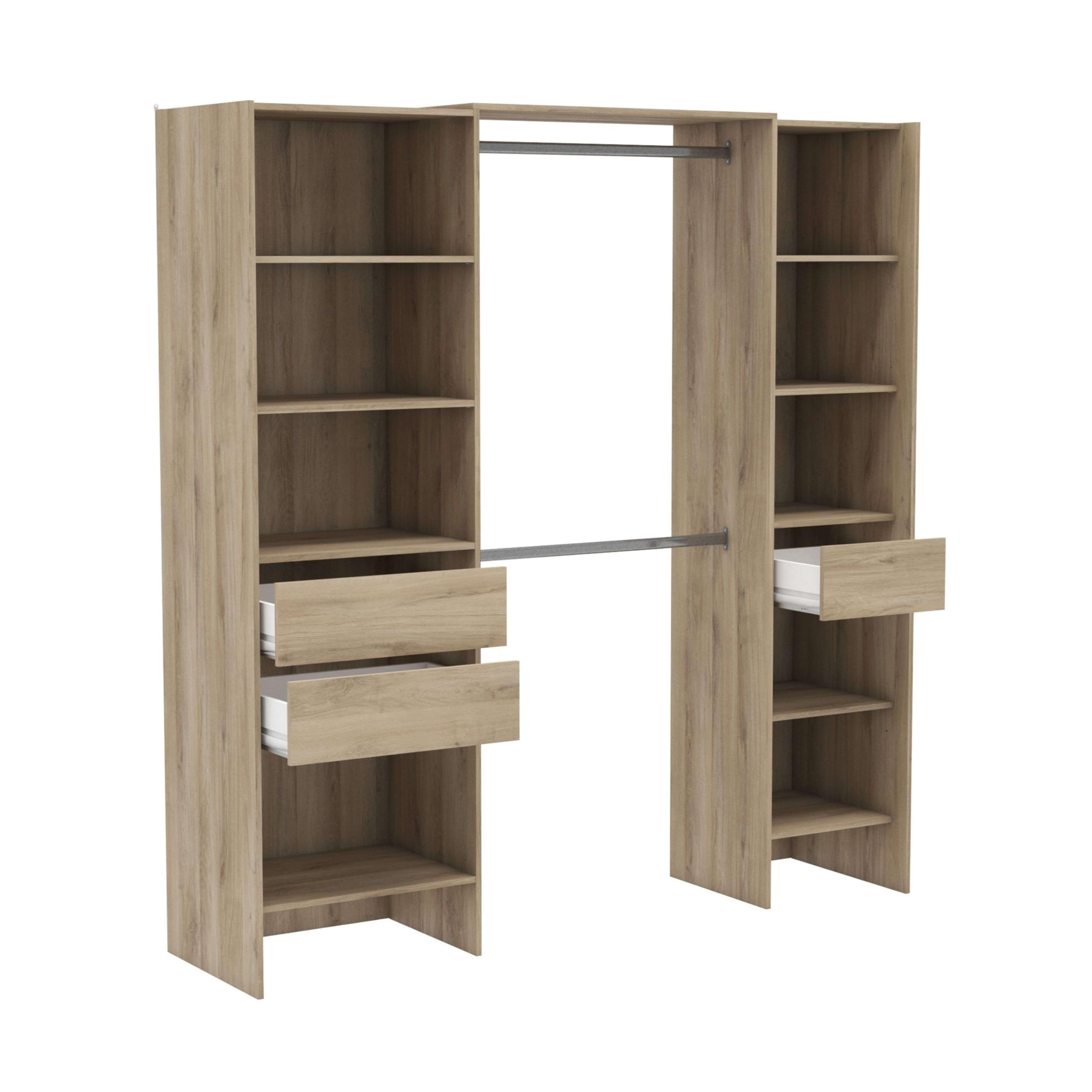 demeyere Miami Armoire en Bois et chêne Brut 191,8 x 204,5 x 50 cm