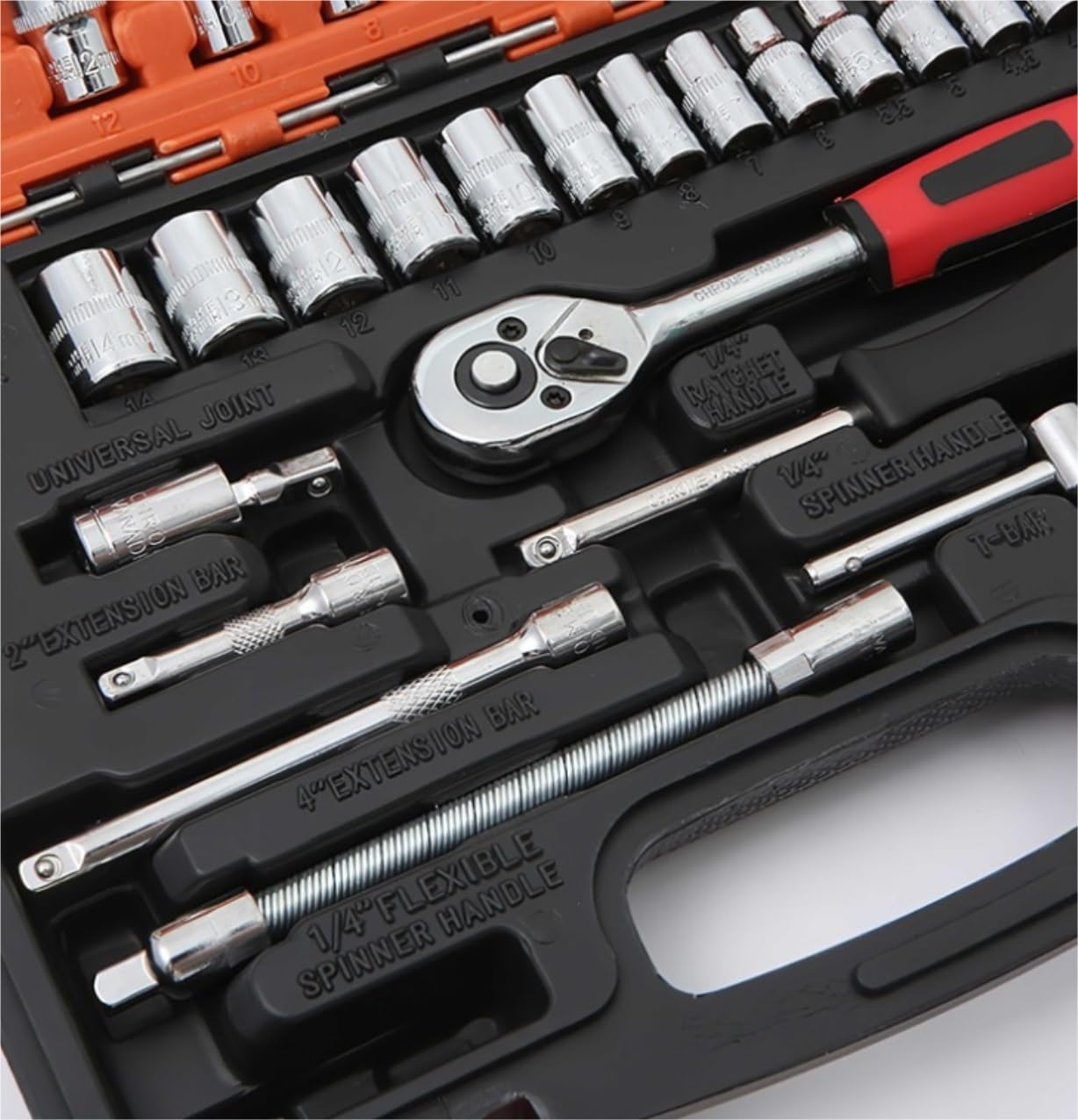 Caja Herramientas 53 Uds. Juego De Llaves De Tubo De Trinquete, Caja De Herramientas De Reparación De Herramientas De Coche, Herramientas Manuales Multifuncionales Caja De Herramientas Completa