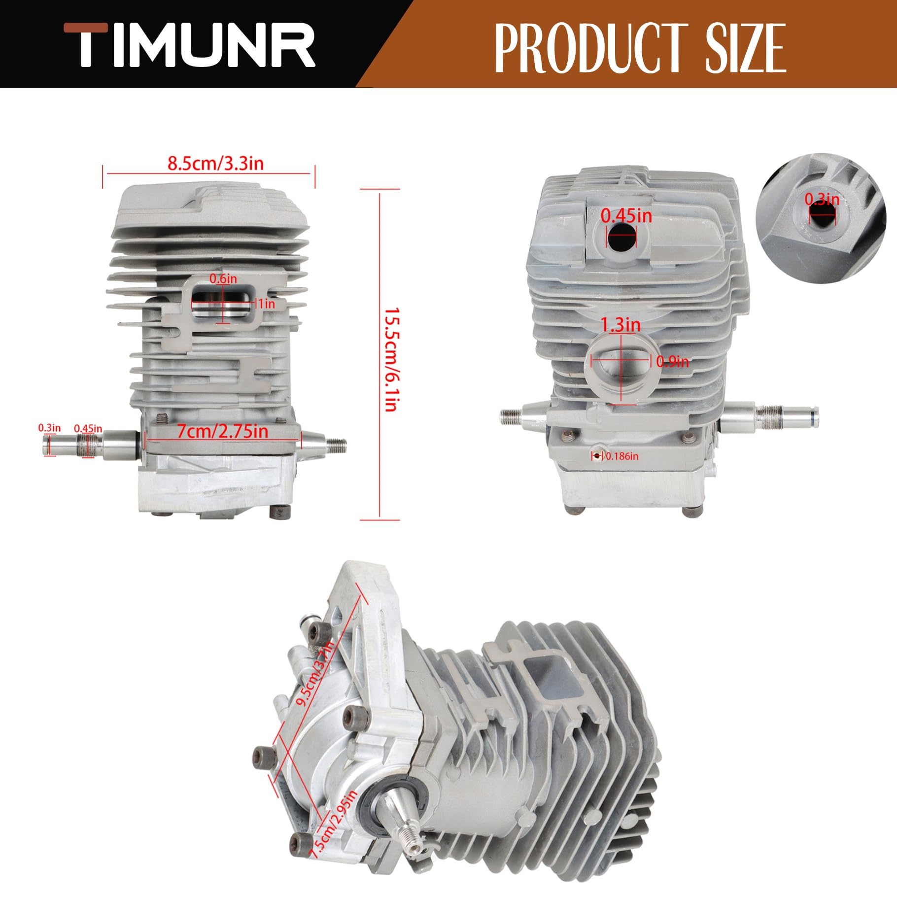 Kit de pistón cilíndrico de 49 mm de repuesto para modelos de motosierra Stihl 029 039 MS390 MS290 MS310