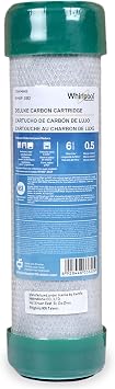Whirlpool Undersink Premium Carbon Block Filter WHKF-DB2, 0.5 Micron Rating Reduces Mercury, Lead, Cysts, Asbestos, 6-Month Life, Use for Home Drinking Water Filtration or Reverse Osmosis System