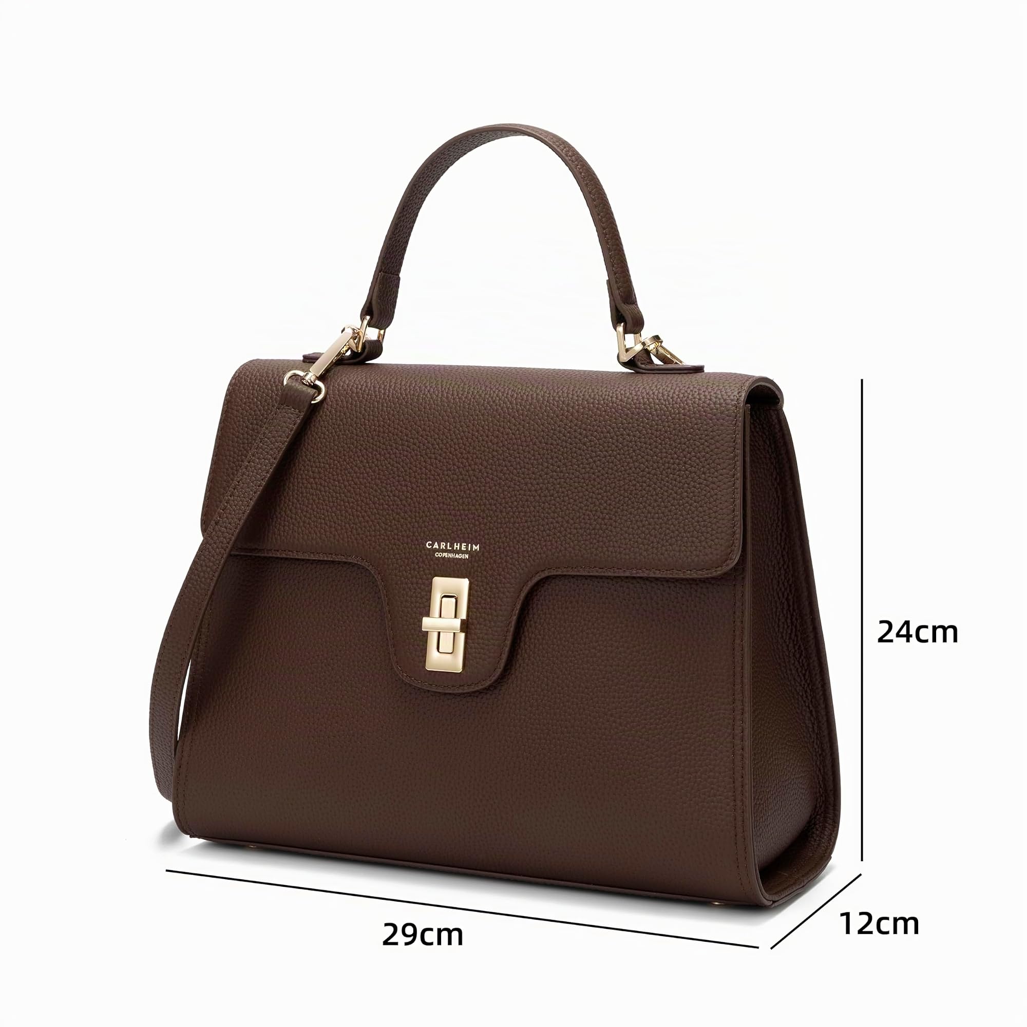Carlheim, Gotland Genuine Leather collection, Estelle Genuine Leather Handbag (Brown)
