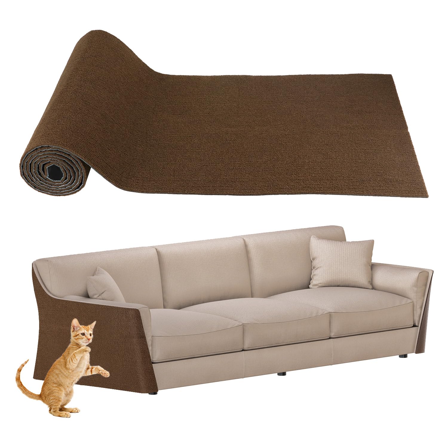QWORK Cat Scratching Mat, High Adhesion, Customizable 78.7