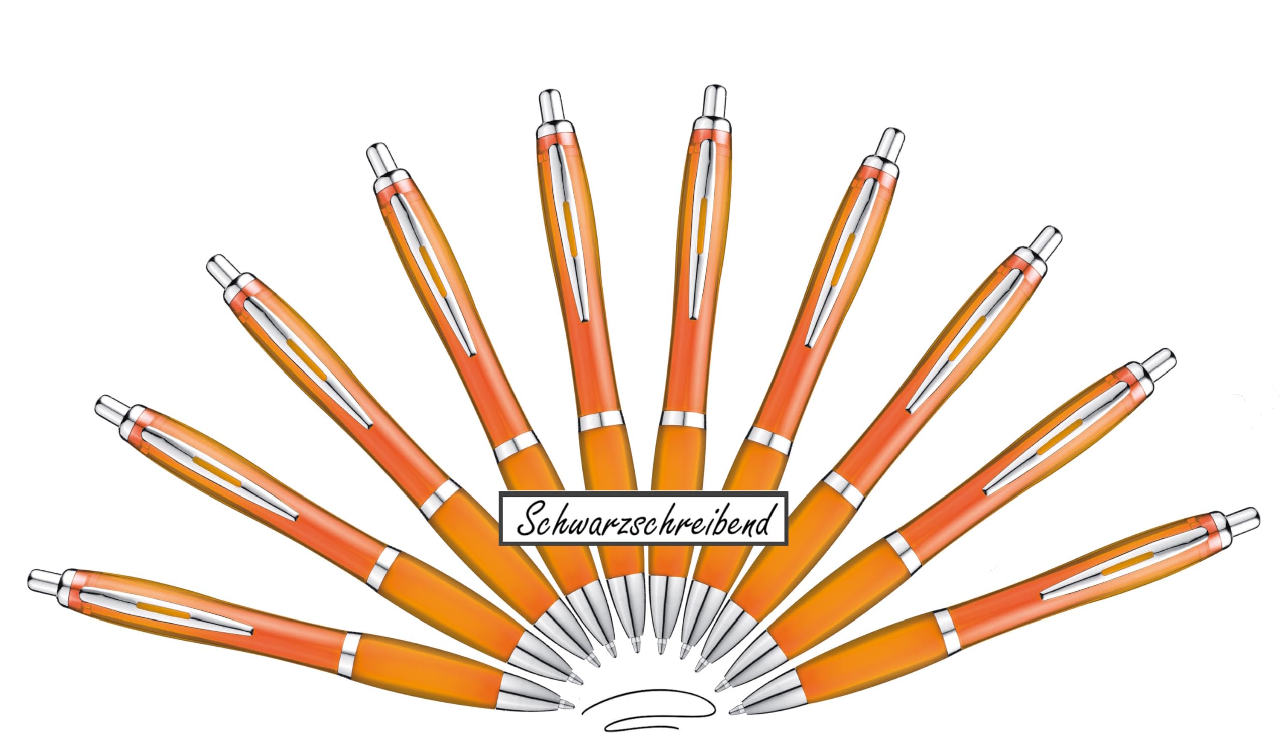 Libetui 10 Ballpoint Pens Black Writing - Orange Pens with Ergonomic Grip Zone, Large Capacity Refill for Office, School, Practice & Events