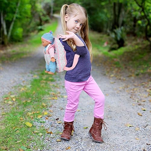 Miniatura 5 de Muñeca suave de 13 pulgadas con mochila portadora de color rosado para la muñeca el bolsillo del maletín se ajusta a los accesorios y la ropa de la