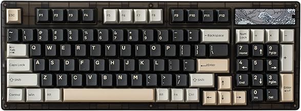YUNZII Keynovo IF98 98 Key 96% 1800 Hot Swappable Gasket Mechanical Gaming Keyboard with Double Shot PBT Keycaps, RGB Backlight for Mac & Win (Gateron G Pro Brown, Black)