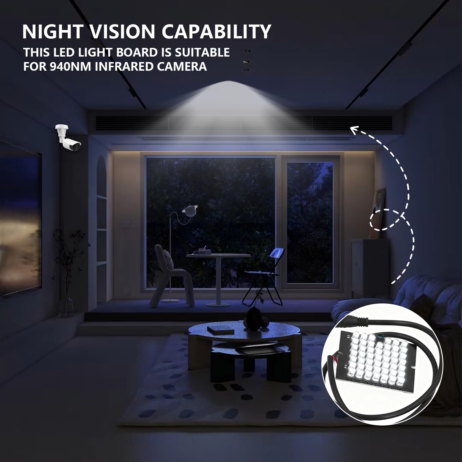 Lampada a infrarossi 940nm DC12V 48 LED CCTV Illuminatore per telecamera di sicurezza