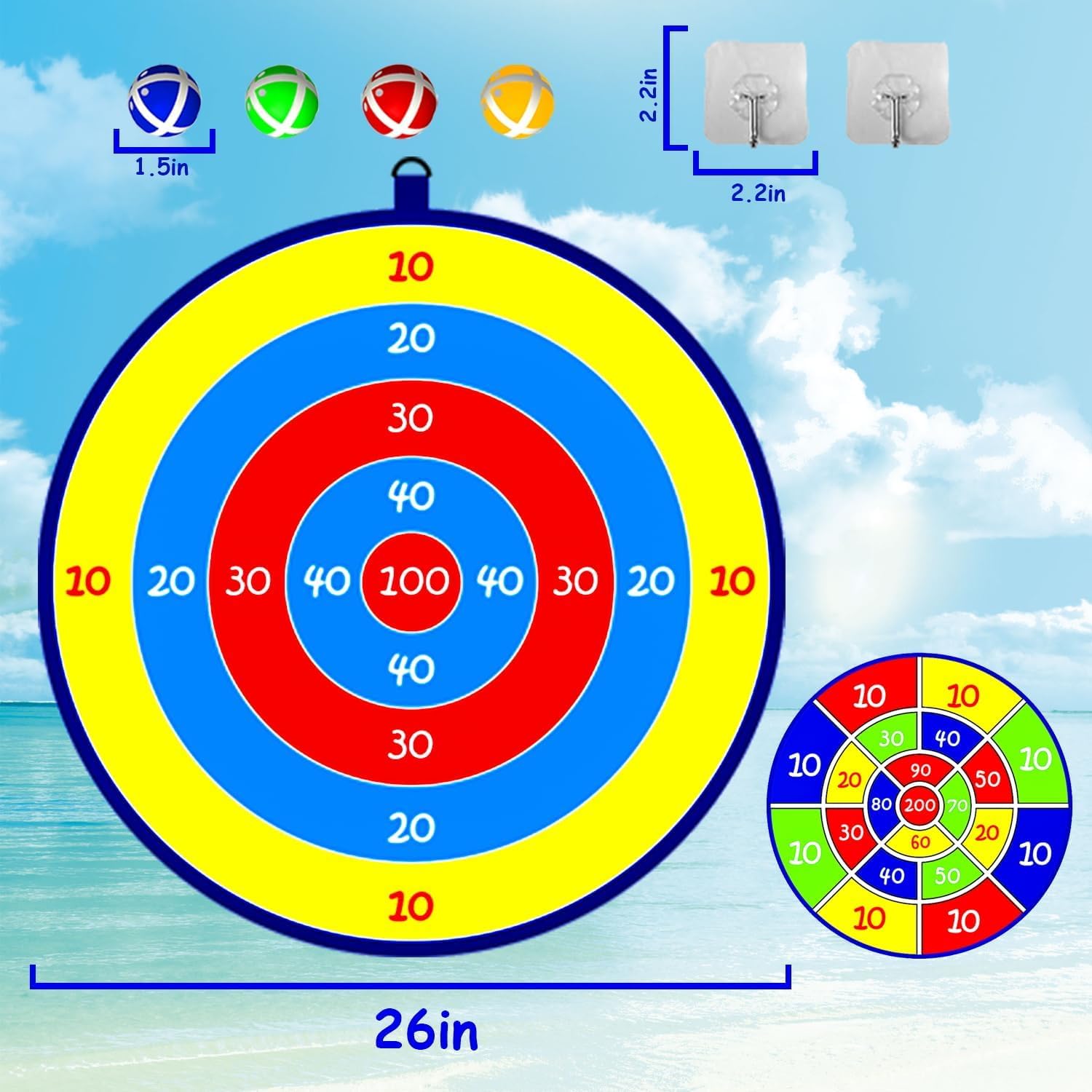 25.5 Inches freccette bifacciali per bambini,regalo ragazzo ragazza,giochi per interni ed esterni e bomboniere per feste di compleanno,adatto per ragazzi e ragazze di 3 4 5 6 7 8 9 10 11 12 anni(65cm)