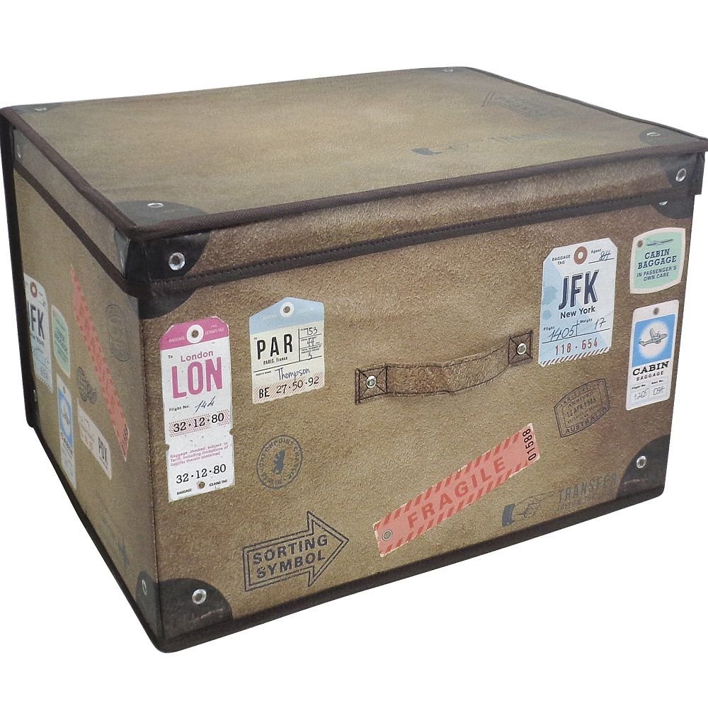 Large Collapsible Jumbo Storage Box Folding Storage Chest Kids Room Tidy Toy Box (Vintage)