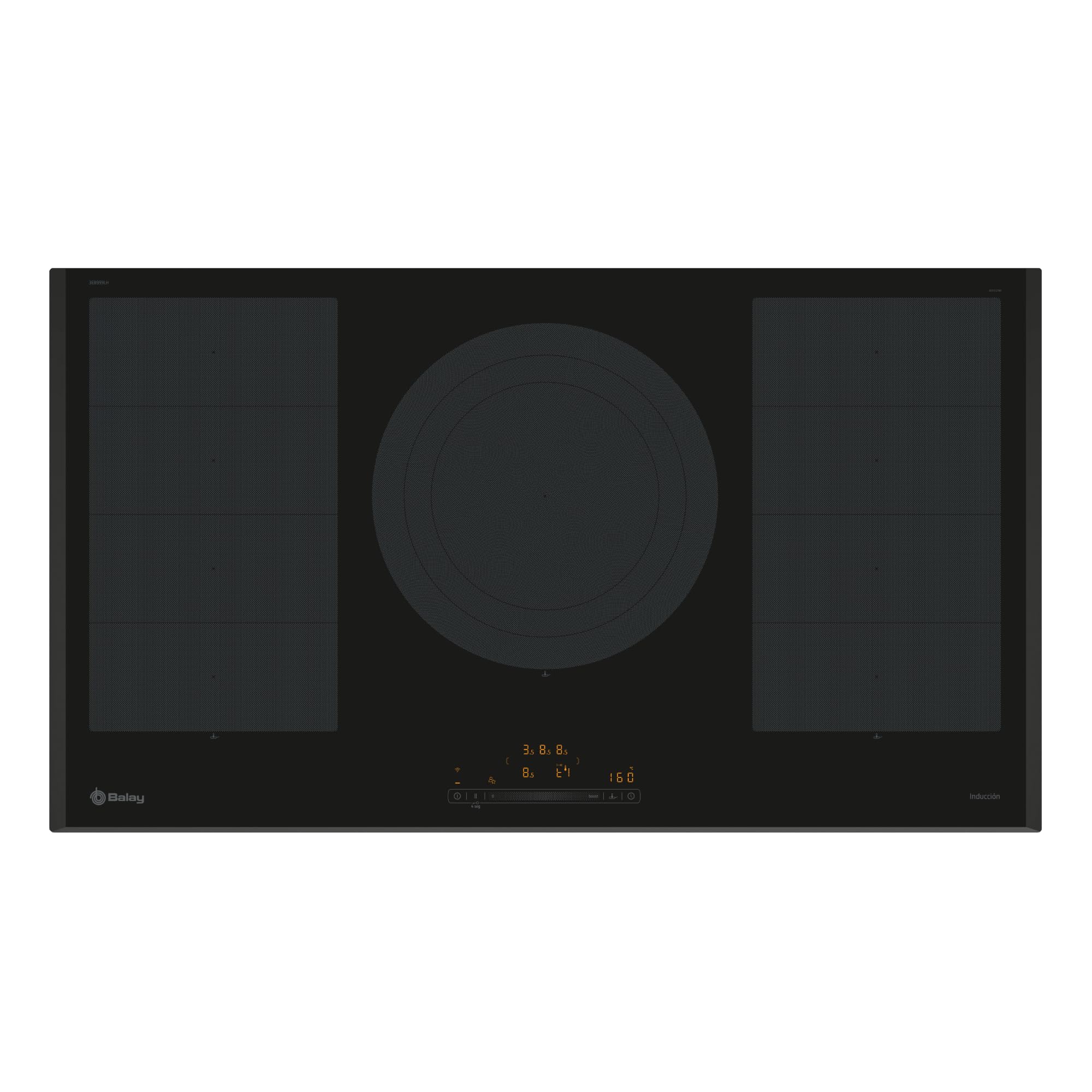 Balay - Placa de Inducción, 90 cm de ancho, Flex Inducción, 3 Zonas, Zona de 32 cm,11 Niveles, Función Sprint, Negro, 3EB999LH