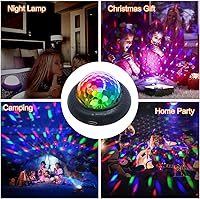 Vista 5 de Luz nocturna para fiesta de discoteca, 2 en 1, parpadeos con música activada por sonido, bola de discoteca multicolor, recargable, funciona