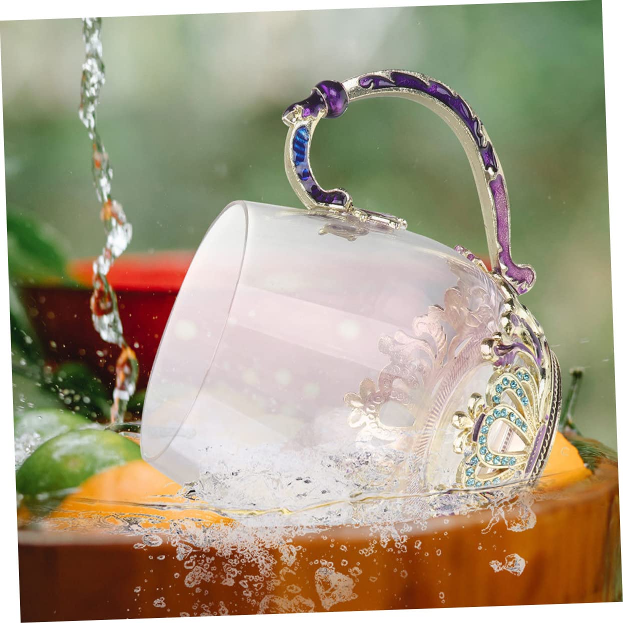 Mipcase Vidrio Taza de Té con Diseño Ergonómico Resistente al Calor y Frío