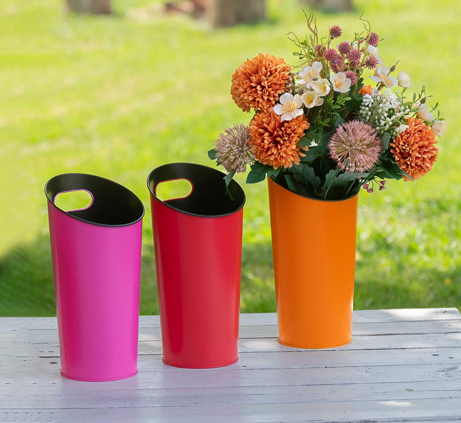 (3 Pack) Mataly Garden Vase Rose, Orange and Red, Pink, Orange and Red, Estandar - Image 2