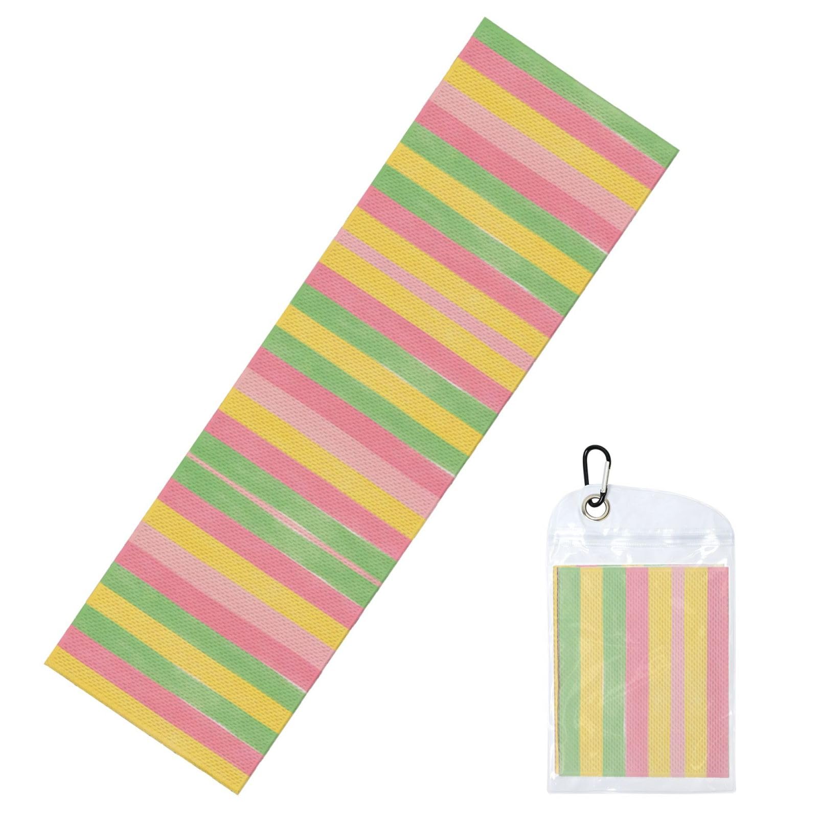 DUYIOKH Pastel Striped Pattern Print Cooling Towel, Portable Towel for Gym Workout Golf Beach World Cup Sports Hot Weather