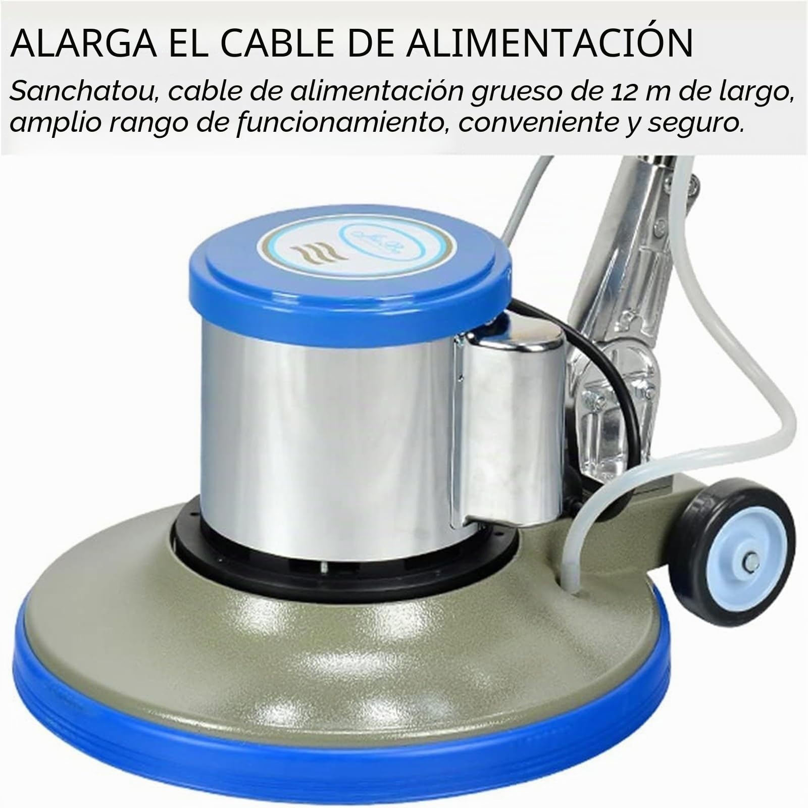 Pulidora de suelo comercial con tanque de agua de 8 litros y camino de limpieza de 17 pulgadas para madera dura, mármol y alfombras