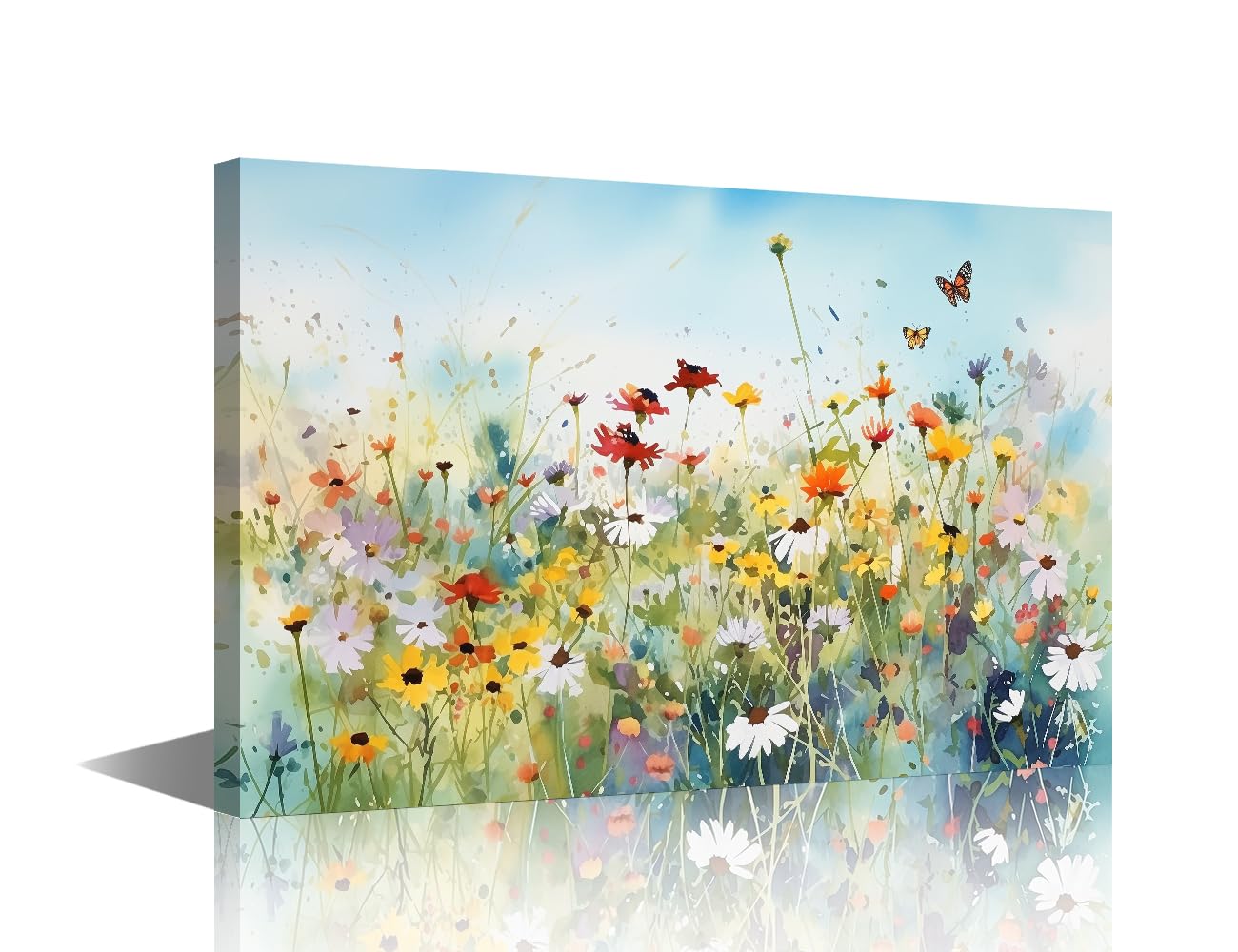 TISHIRON Flowers Pictures for Bedroom Wall Decor Floral Canvas Painting Wall Art Wildflower Wall Art Flower Canvas Art Wall Decorations Office Wall Decor Framed Wall Arts & Crafts, 30x45cm