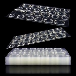Allstarry 288pcs 12 Sheets Adhesive Tabs Waterproof Breathable Glue Tabs Double-Sided Nail Jelly Sticker Super Sticky Fake Nail