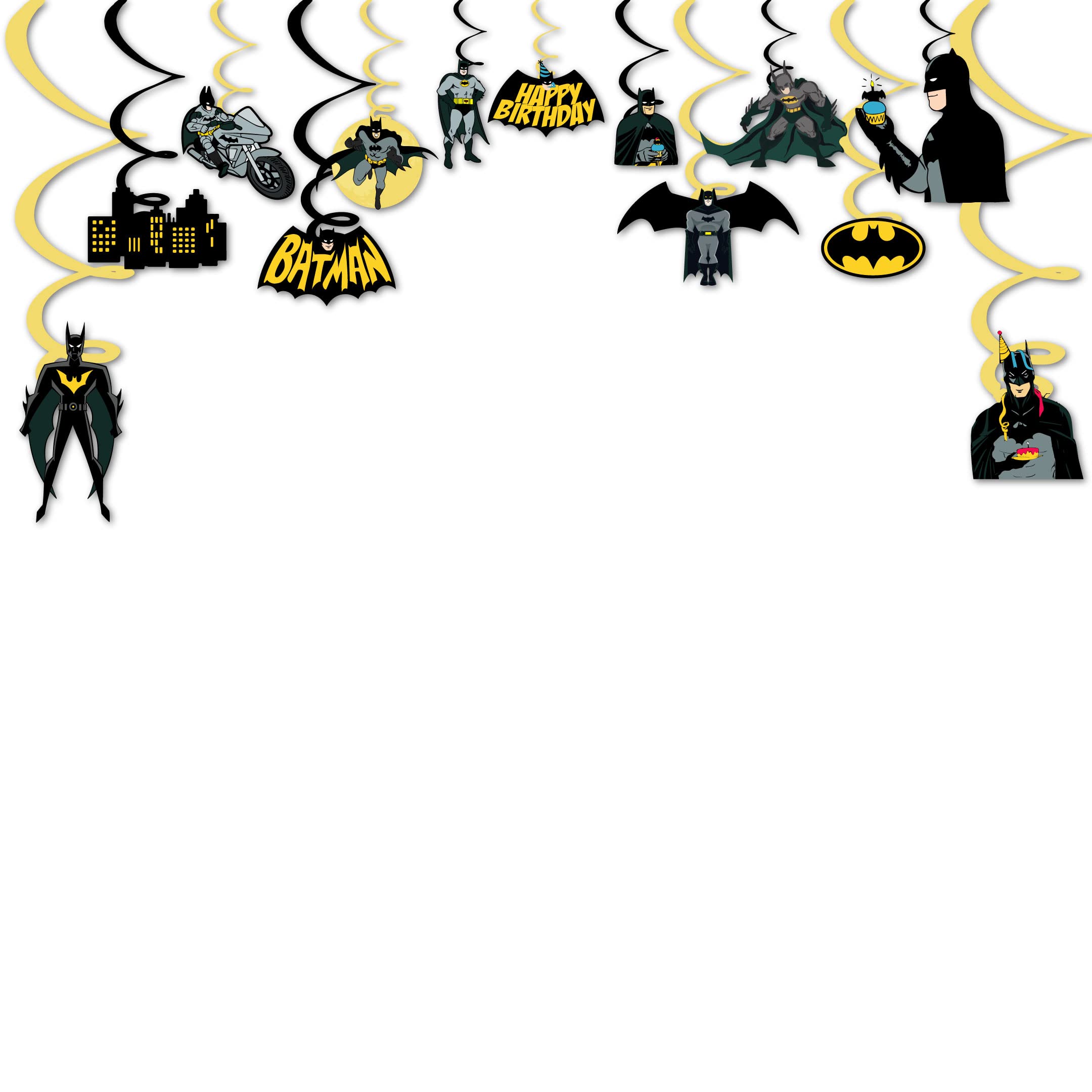 Festiko® Superhero Birthday Party Supplies for Kids,Superhero Party Decorations, Birthday Decorations (13 pcs Swirl Cutouts, 13 pcs Swirl Ribbons)