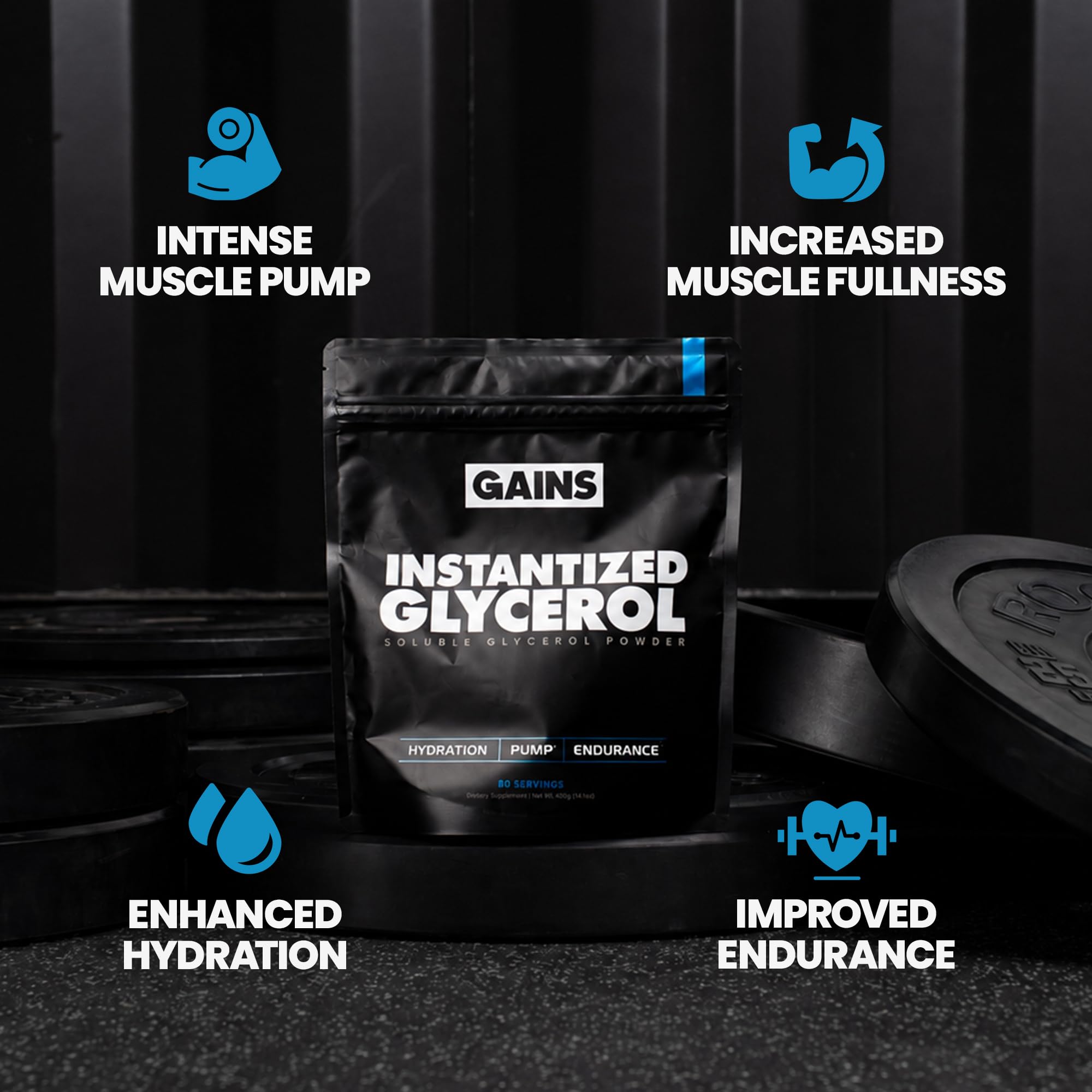 Gains in Bulk Glycerol Pre Workout Powder, Unflavored, 80 Servings — Amazon image 2