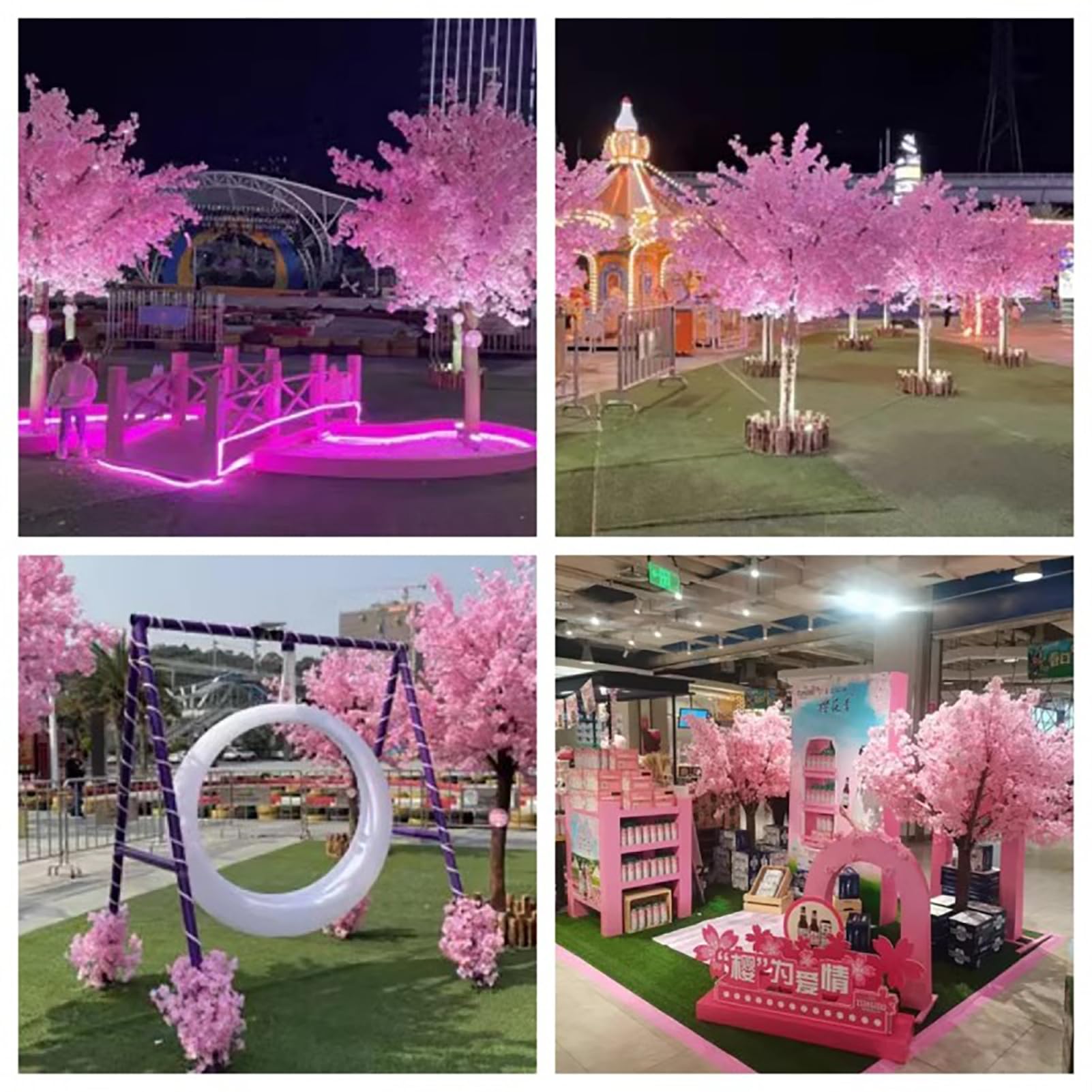 Ręcznie robiony fałszywy Sakura Silk Flower Japońskie sztuczne różowe drzewo wiśniowe drzewo życze