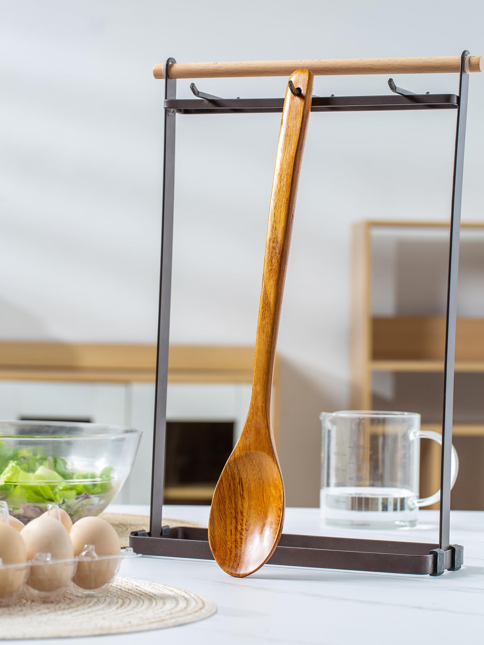 Wooden Mixing Spoon, 16.5 Inch Long Handled Wooden Spoons for Cooking And Stirring - Image 3