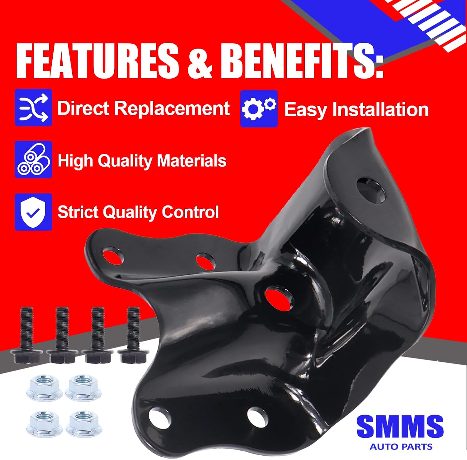 SMMS 722-010 Rear Leaf Spring Shackles Hanger Brackets Repair Kit for Ford Ranger 1986-2011 for Mazda B2300 B2500 B3000 B4000 Black OE: 722010 1F7028205 4L5Z5775AA E3TZ5775B ZZM028205